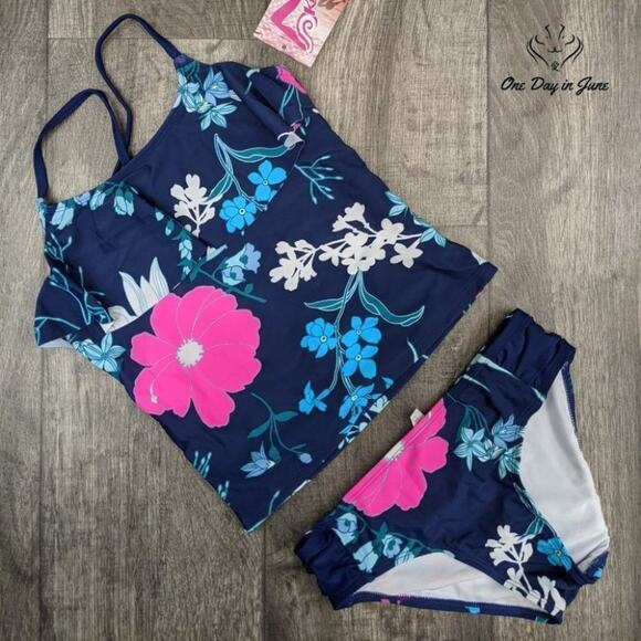 Kanu Surf Charlotte Flounce Tankini Swimsuit Size 6 - Picture 3 of 4